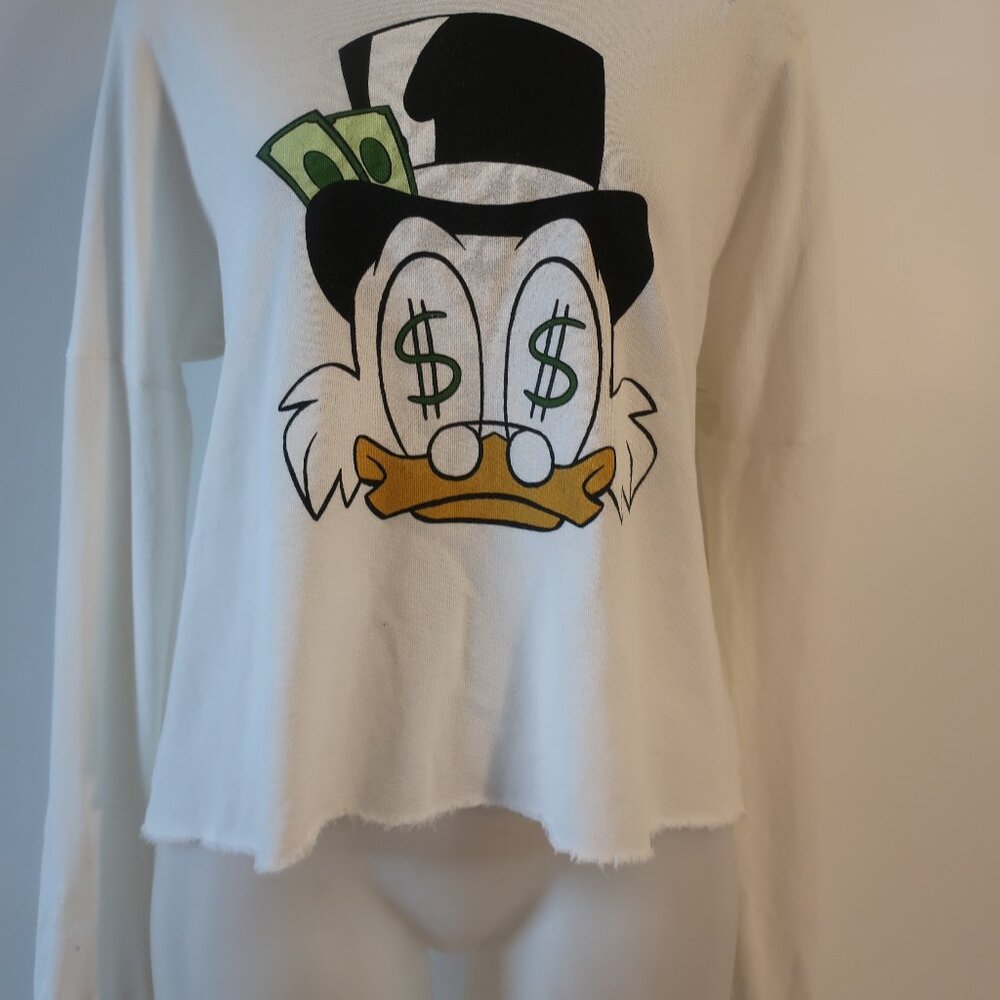Lauren Moshi x Disney White Graphic Lee Scrooge Sweatshirt Small - Picture 5 of 9